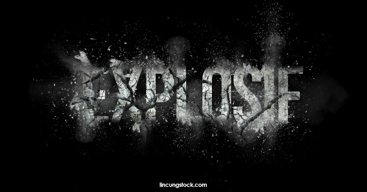 Free Download Explosion Text Effect Template. PSD File