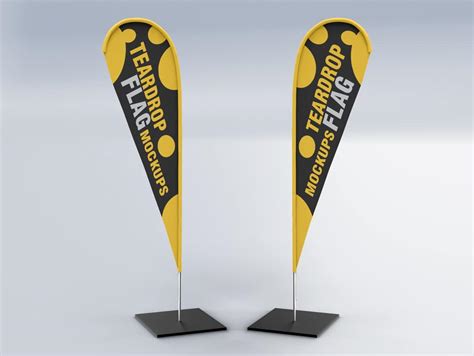 Teardrop Banner Mockup Free