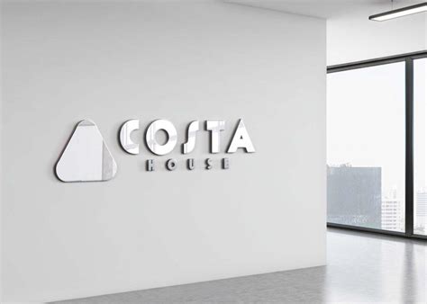 3D Office Wall Logo Mockup