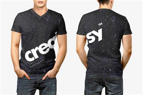 Black T-Shirt Mockup Front And Back Psd&nbsp;Free