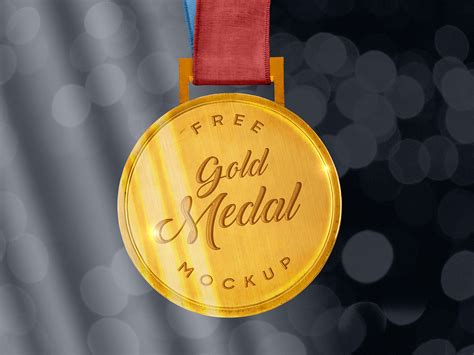 Gold Medal Mockup Free